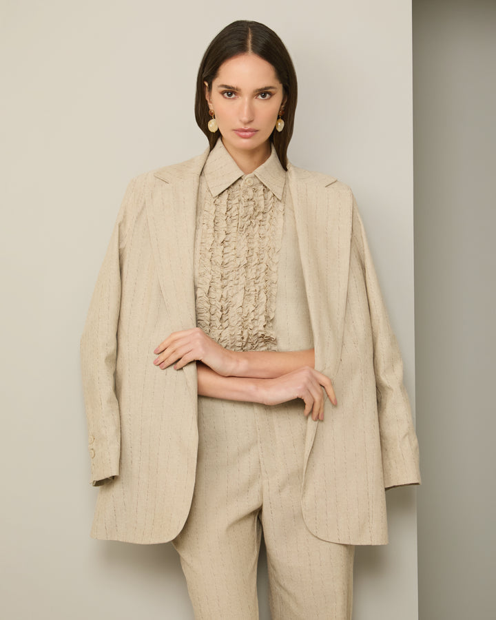 Anne Fernandes Blazer+Shirt+Pants Set