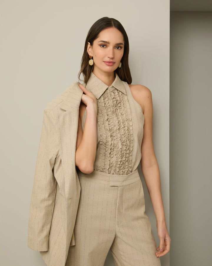 Anne Fernandes Blazer+Shirt+Pants Set