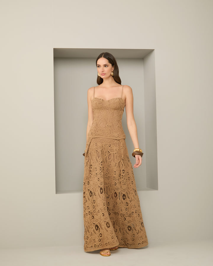 Anne Fernandes Long Lace Crochet Dress