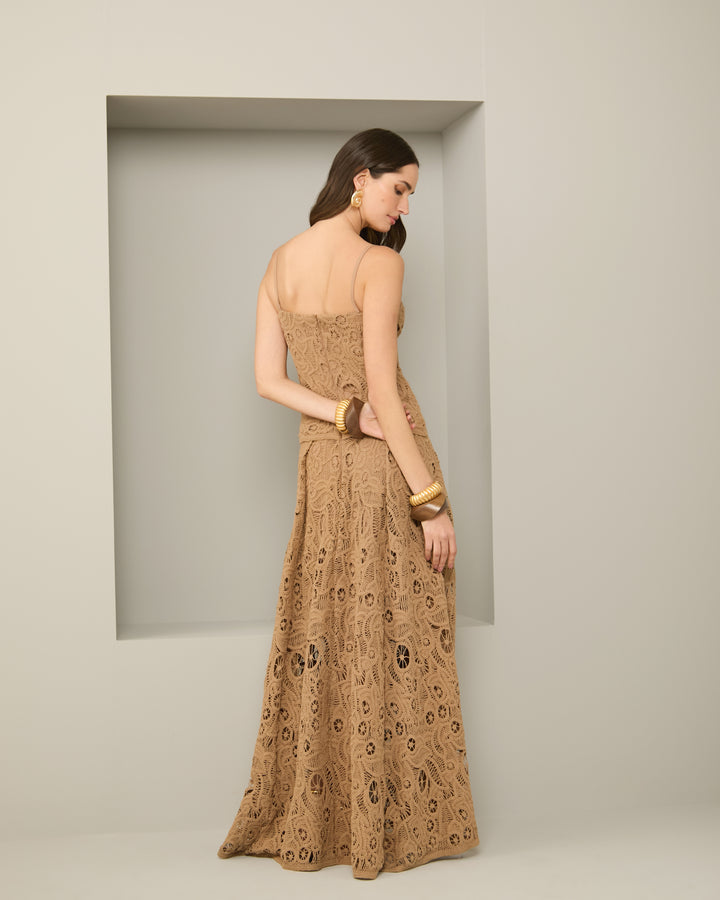Anne Fernandes Long Lace Crochet Dress