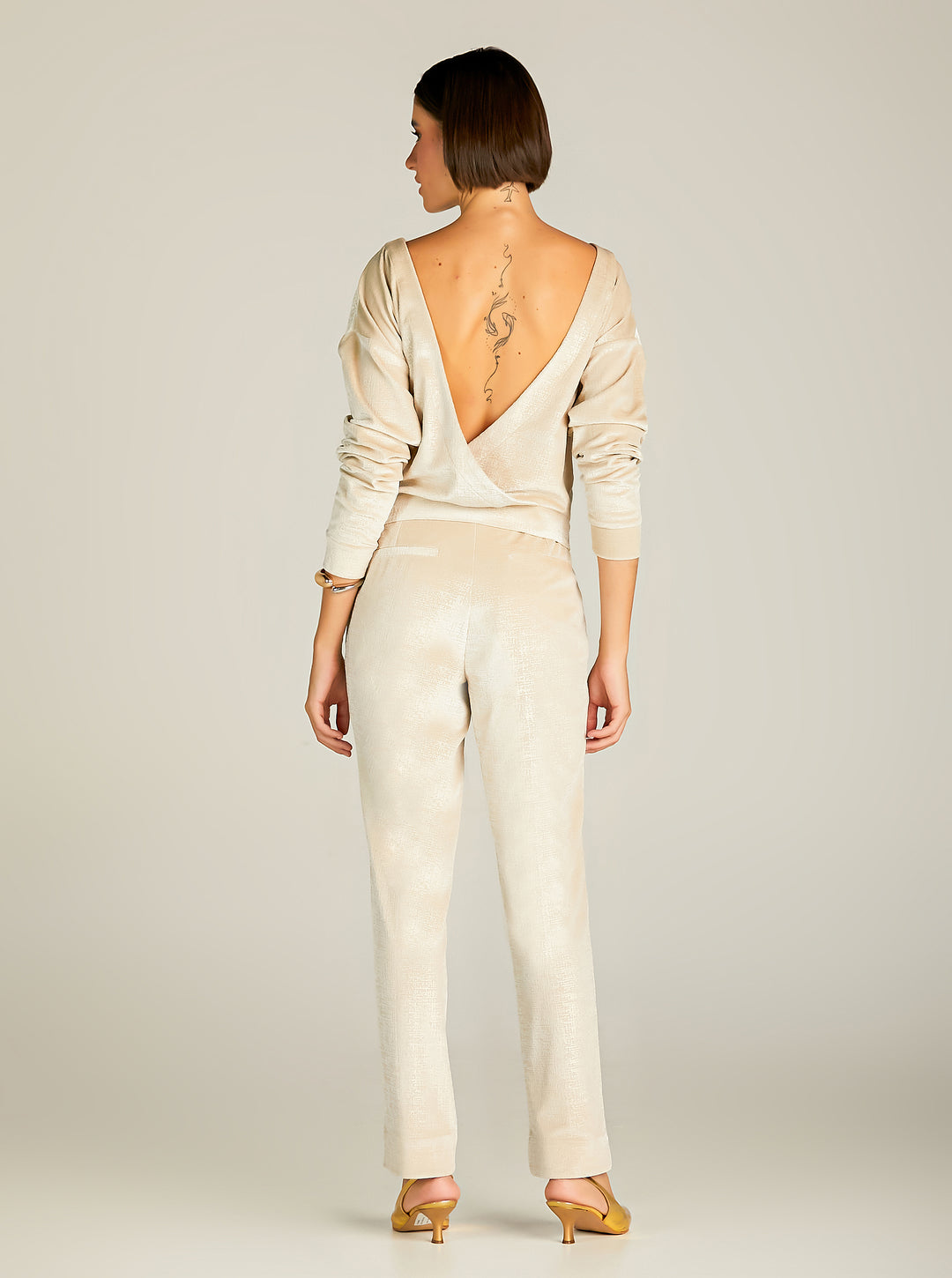 Anne Fernandes Metallic Blouse+Pants Set