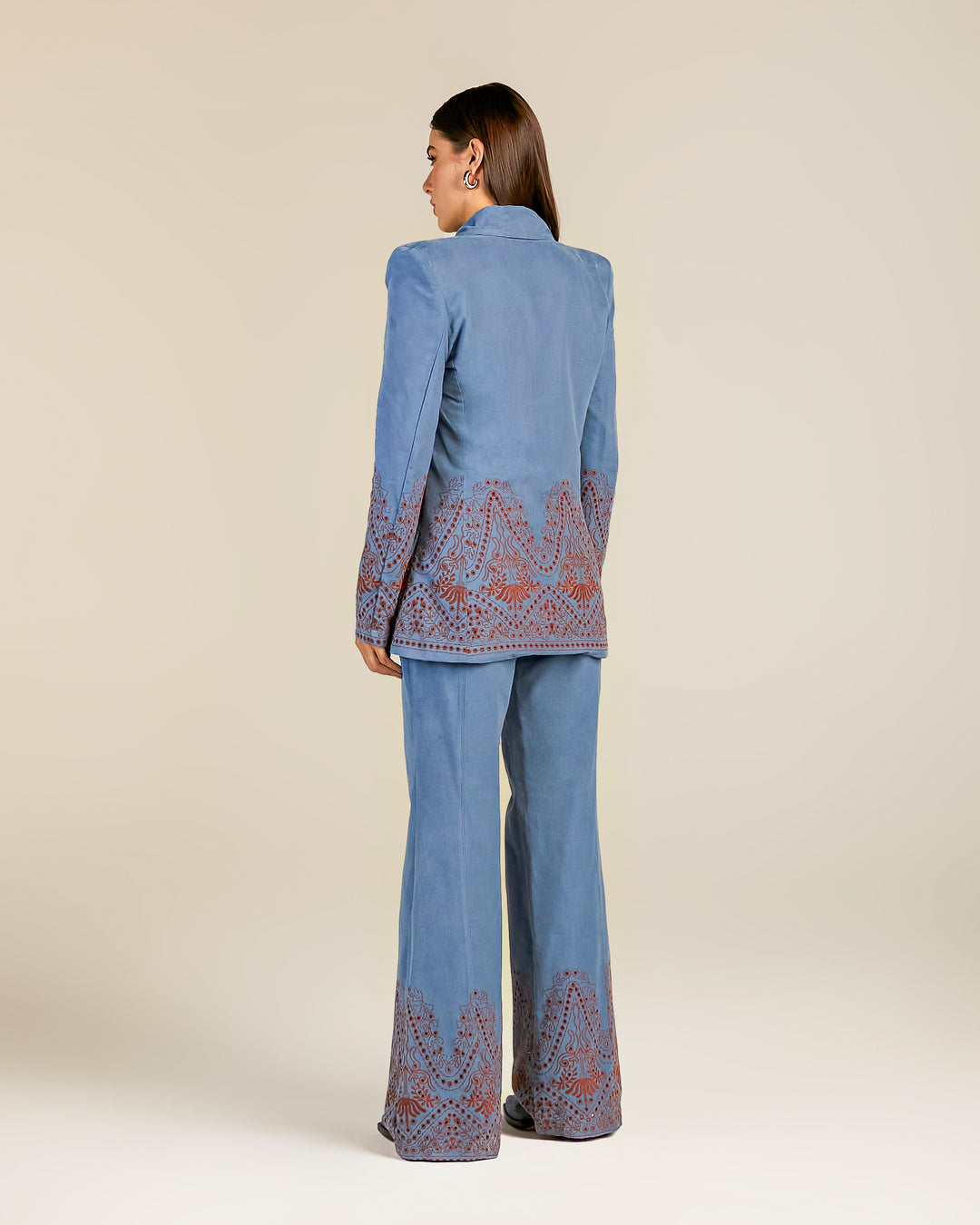 Anne Fernandes Embroidered Blazer+Pants Set