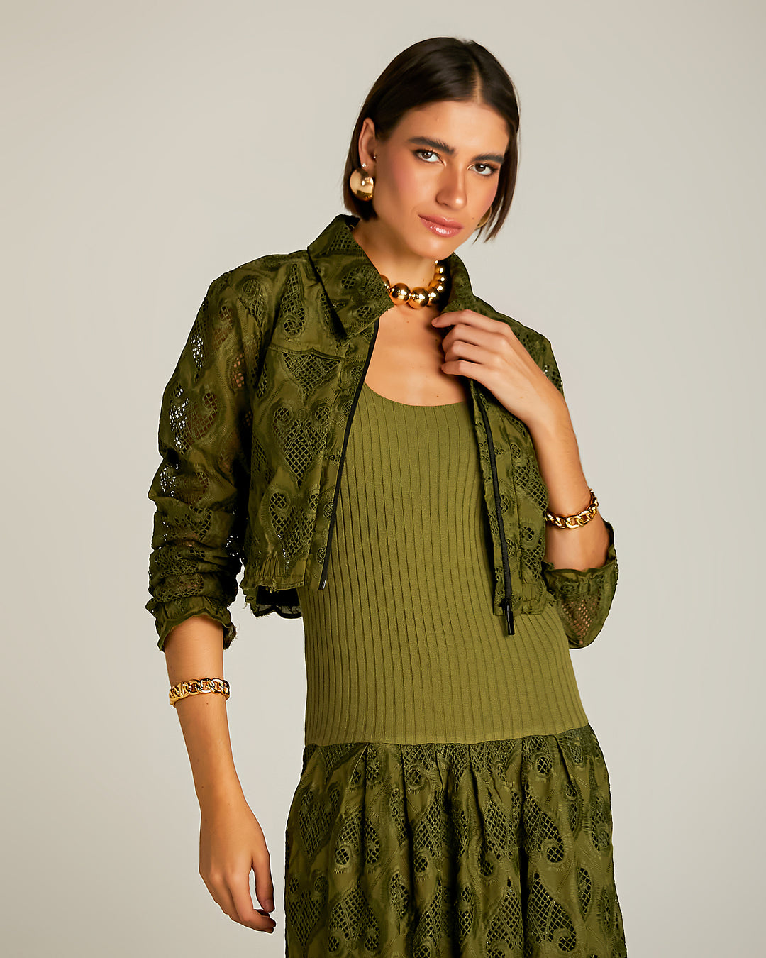 Anne Fernandes Dress+Tank Top+Jacket Set