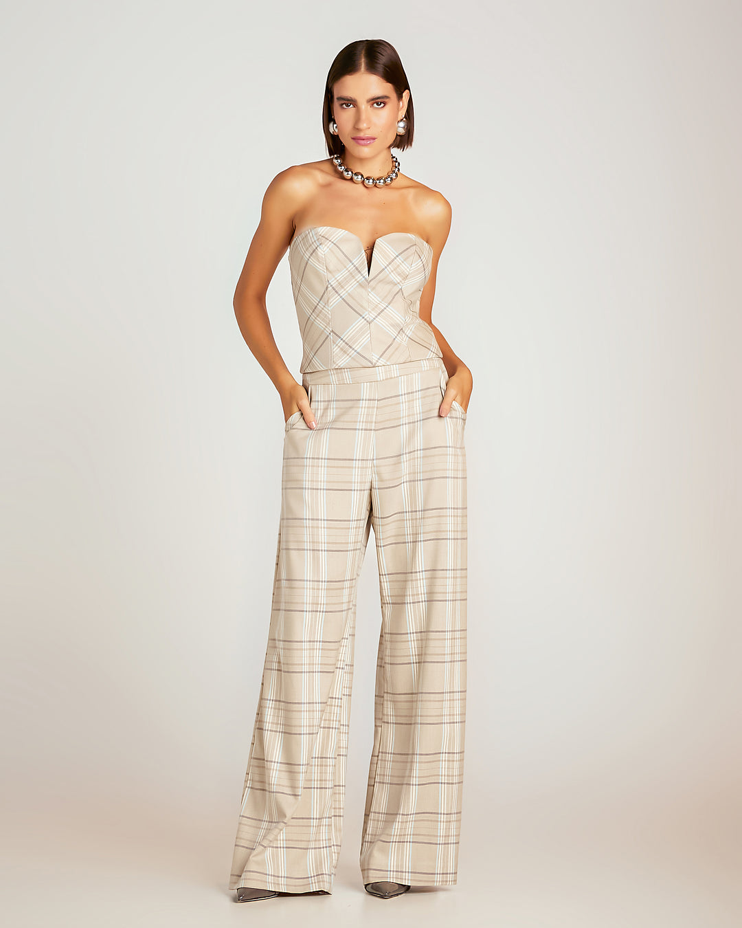 Anne Fernandes Jacket+Cropped Top+Pants Set