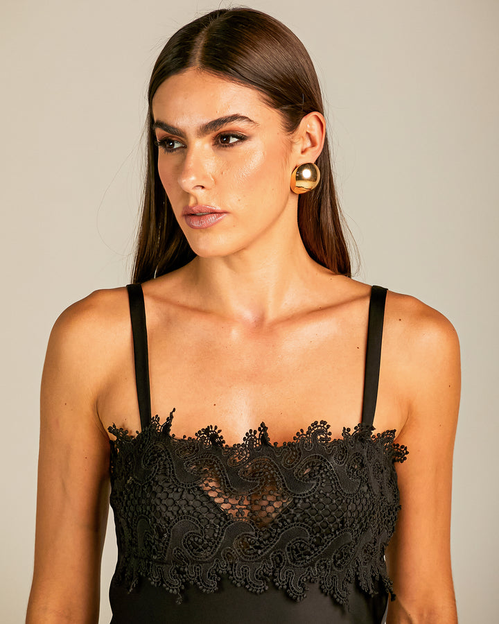 Anne Fernandes Lace Midi Dress