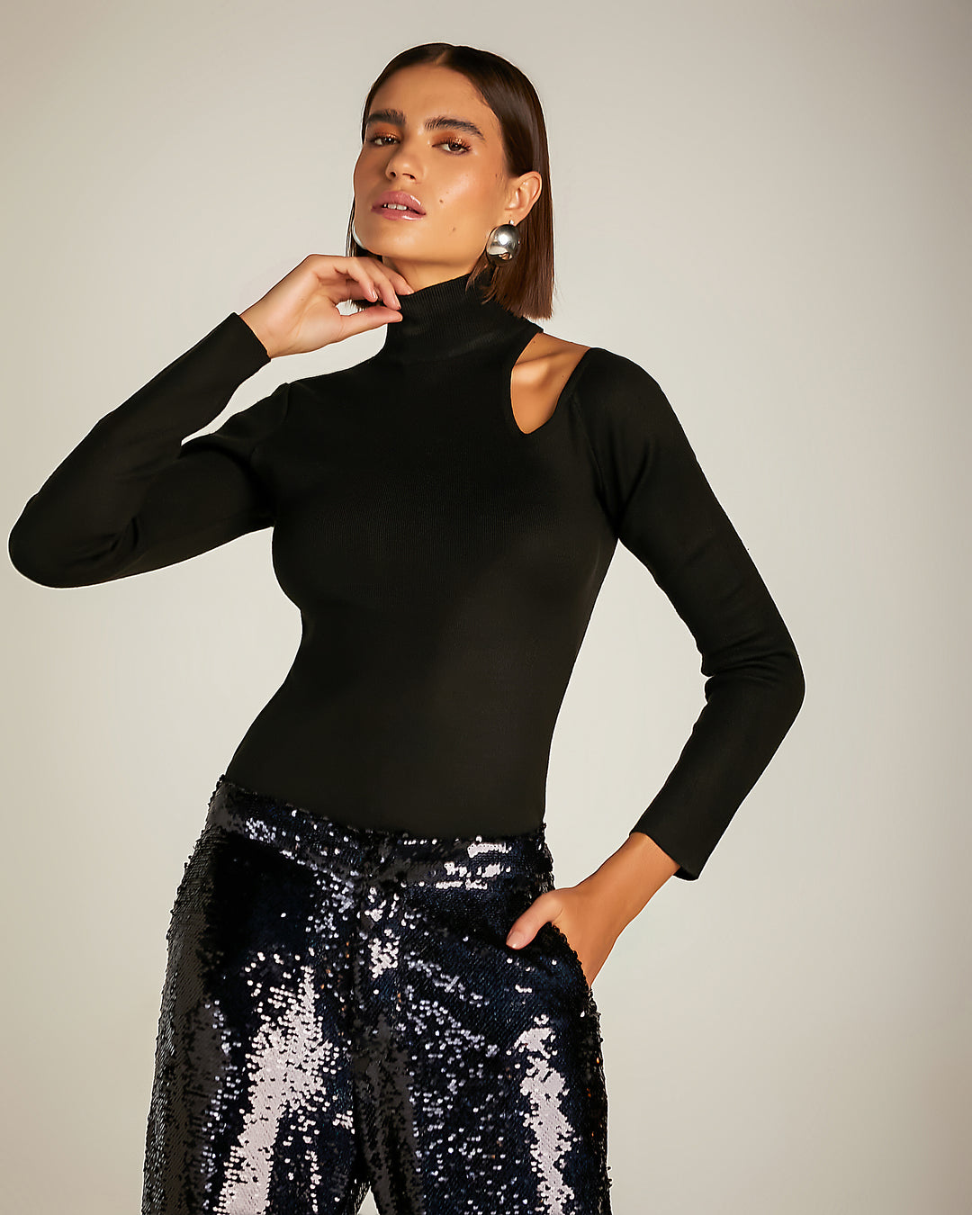 Anne Fernandes Cutout Knit Blouse