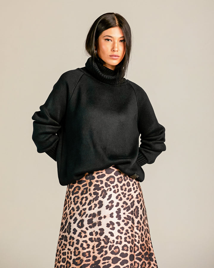 Saia Midi Animal Print Anne Fernandes
