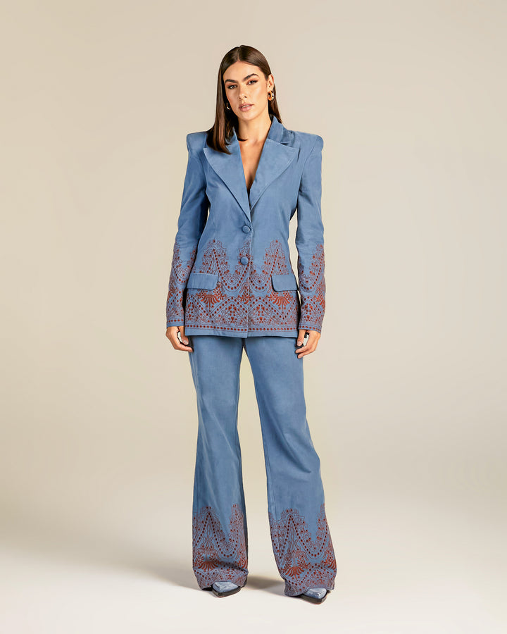 Anne Fernandes Embroidered Blazer+Pants Set