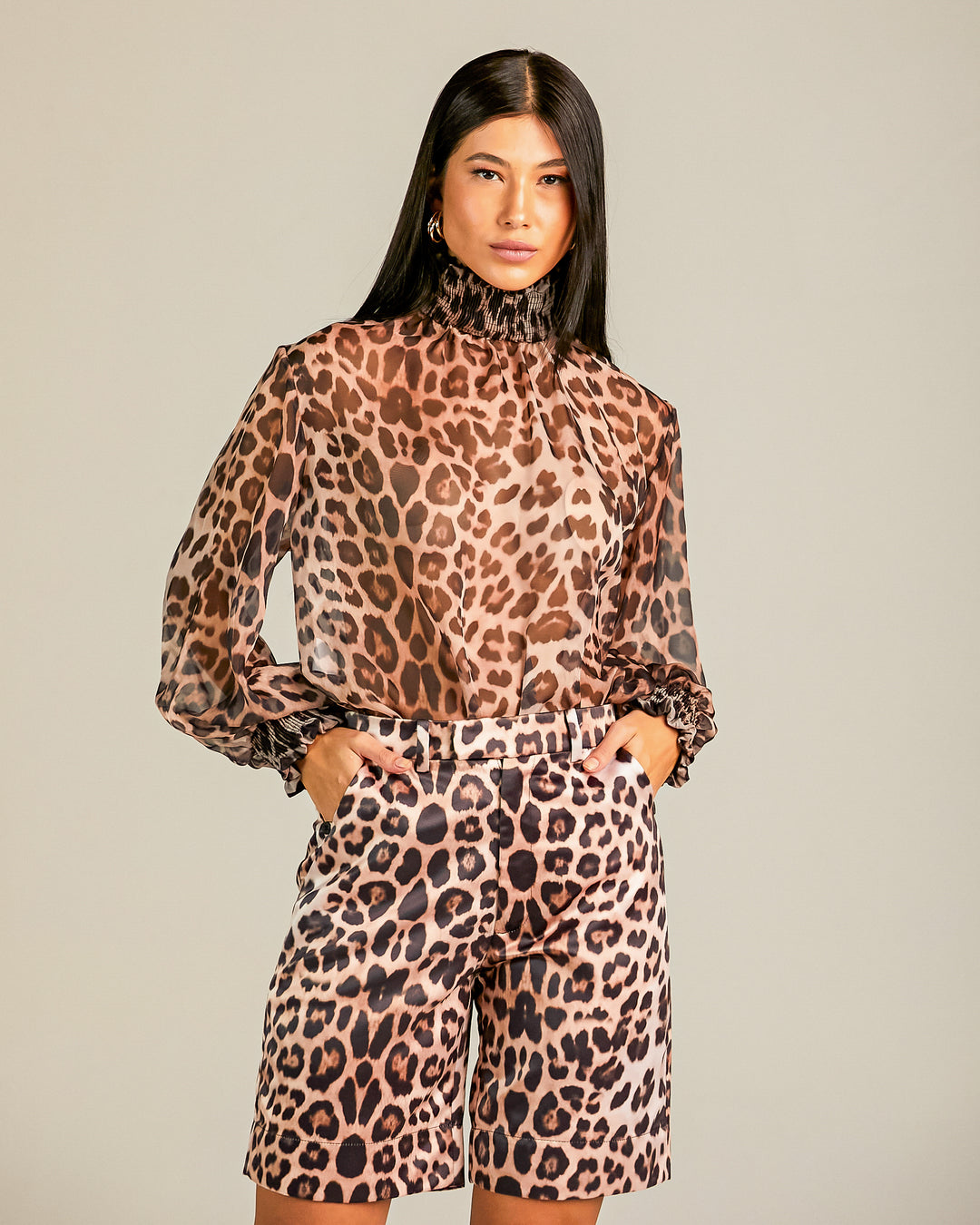 Anne Fernandes Animal Print Blouse