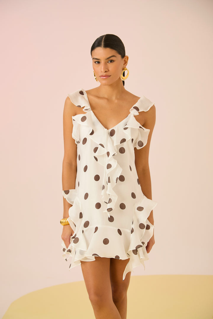 Short Polka Dot Ruffle Dress
