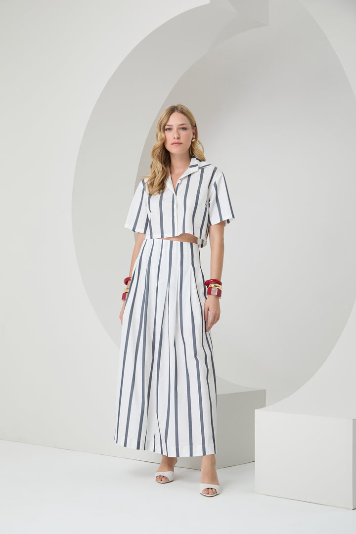 Cropped Shirt+Skirt Set