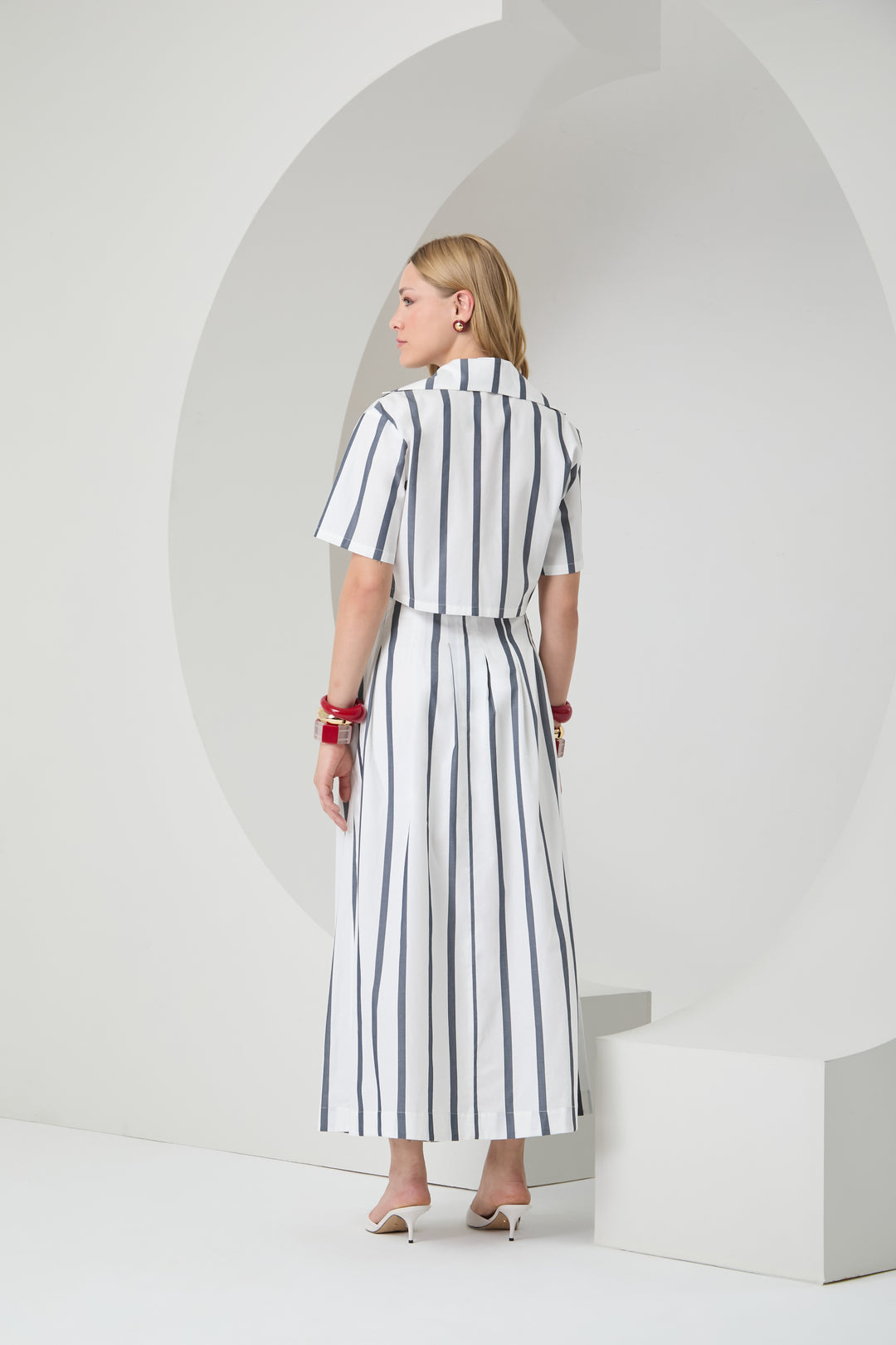 Cropped Shirt+Skirt Set
