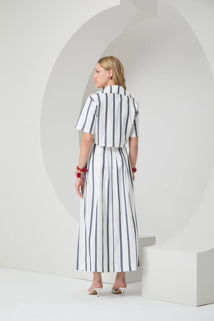 Cropped Shirt+Skirt Set