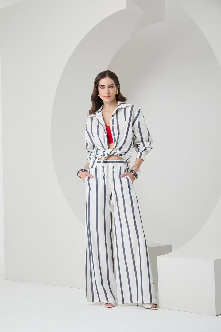 Striped Shirt+Pants Set