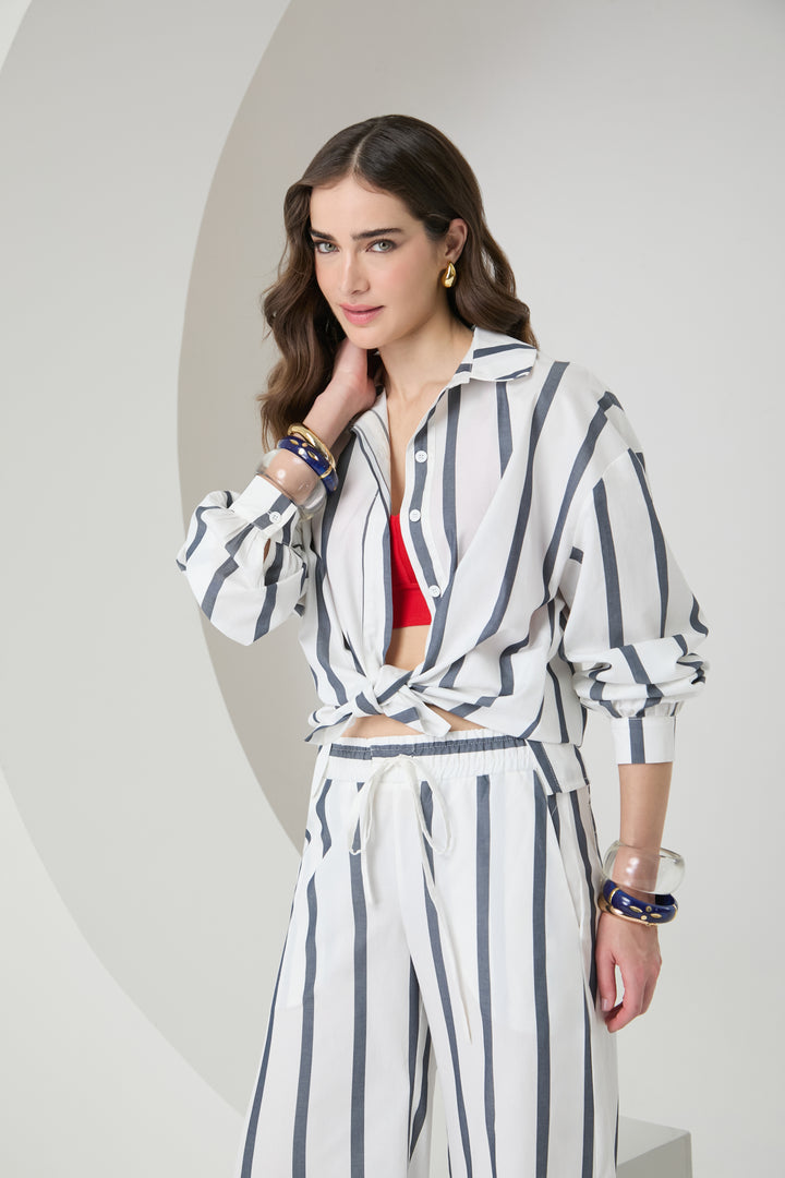 Striped Shirt+Pants Set