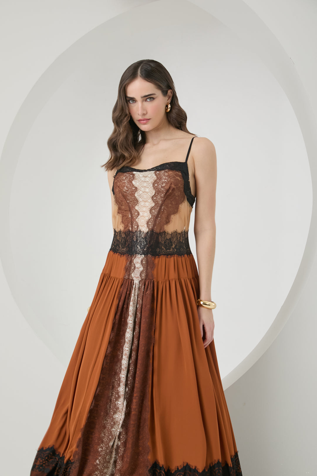 Vestido Longo Patchworck Rendas