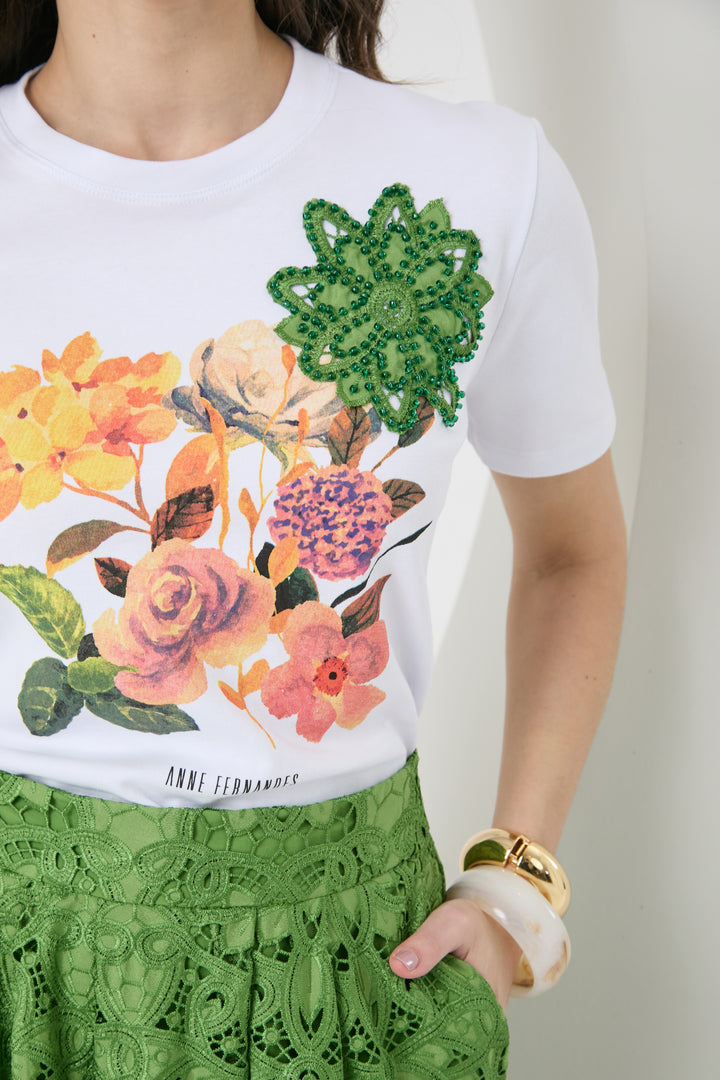 Embroidered Flower T-Shirt