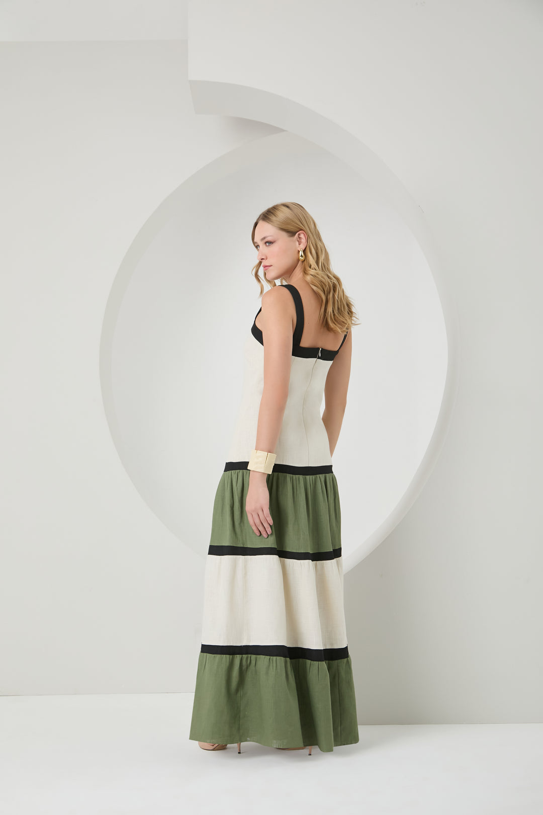 Tricolor Long Dress