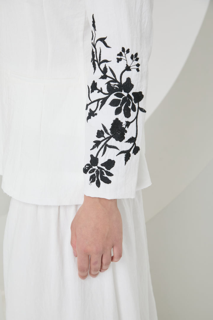 Embroidered Blazer+Long Skirt Set