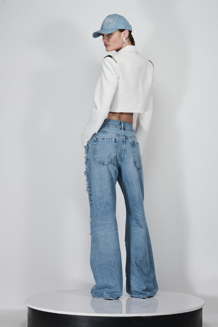 Ripped Wide Leg Jeans