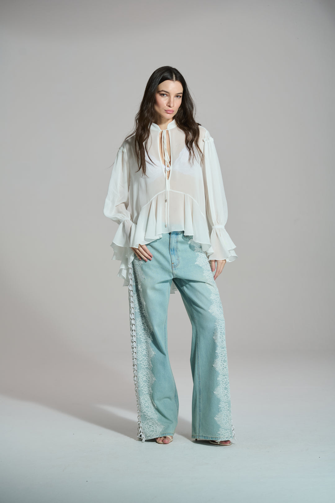 Ruffled Jabot Tunic