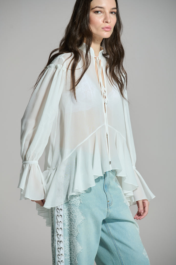Ruffled Jabot Tunic