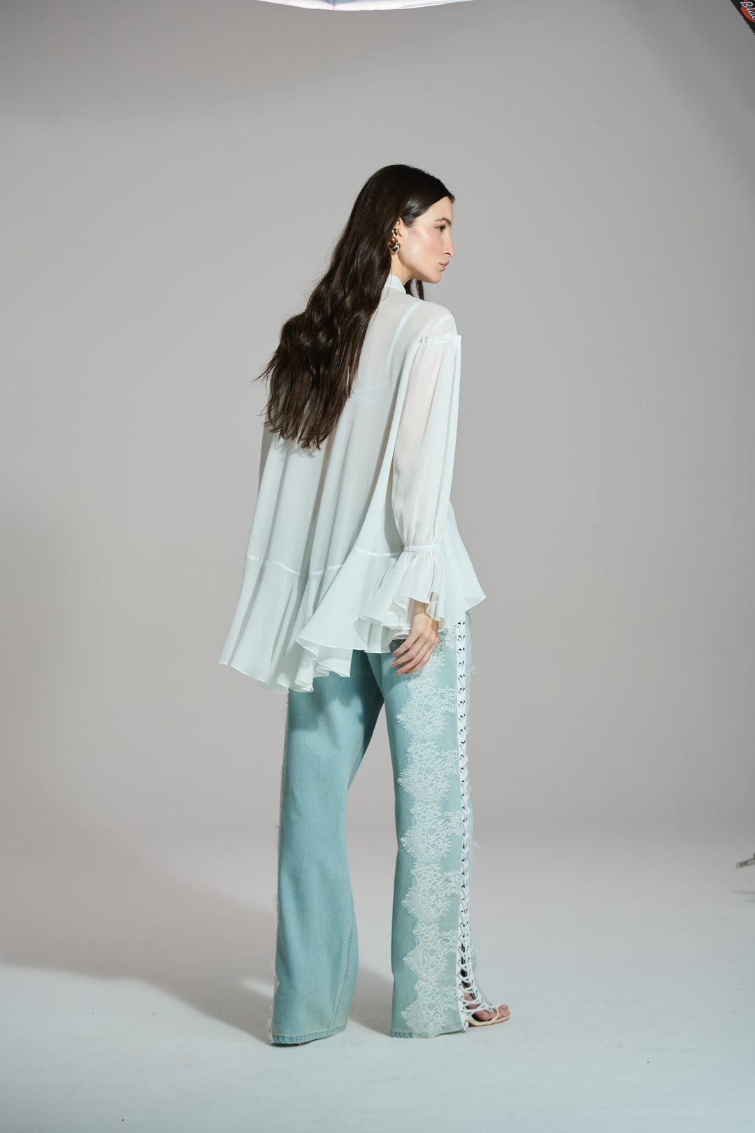 Ruffled Jabot Tunic