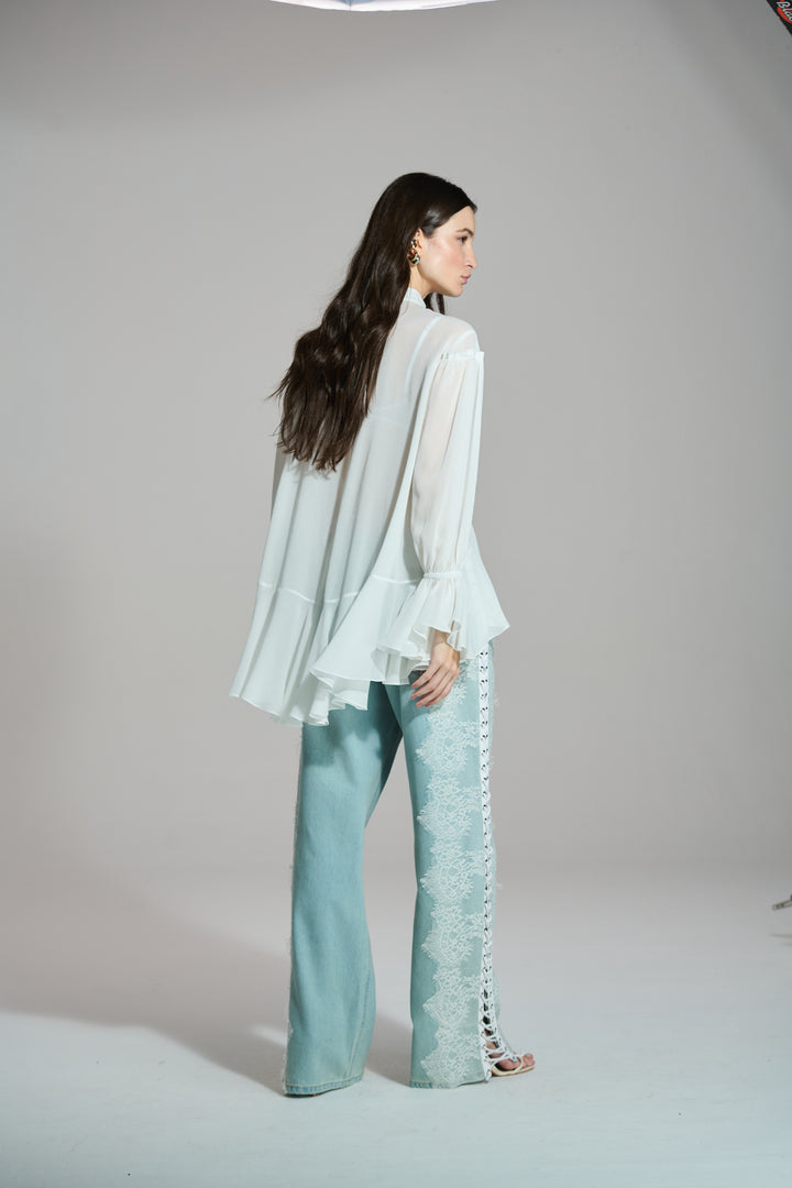 Ruffled Jabot Tunic