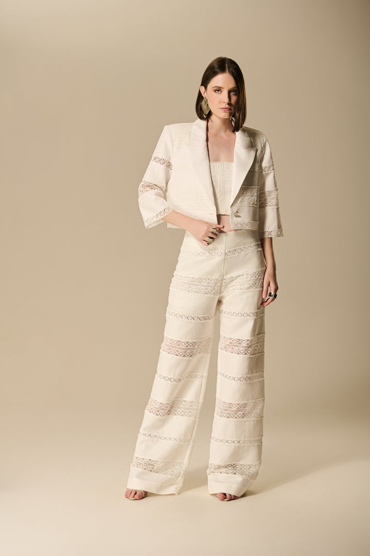 Cropped Blazer+Pants Set