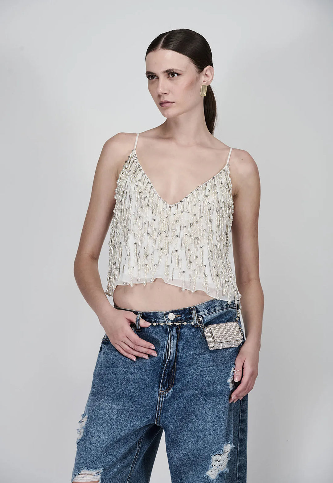 Pearl Drops Embroidered Blouse