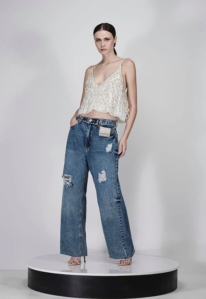 Pearl Drops Embroidered Blouse