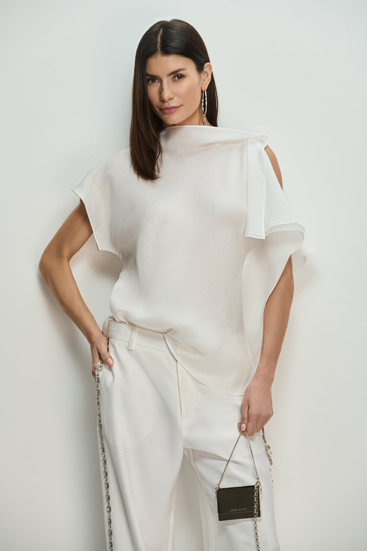 Asymmetrical Organza Blouse
