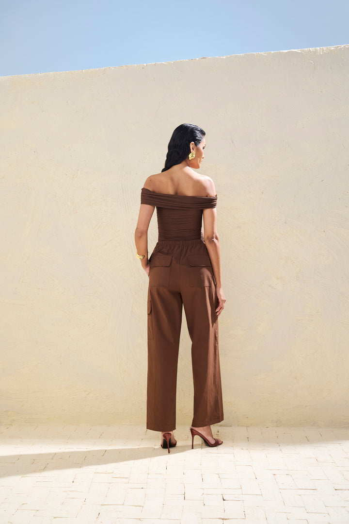 Metal Off-the-Shoulder Blouse