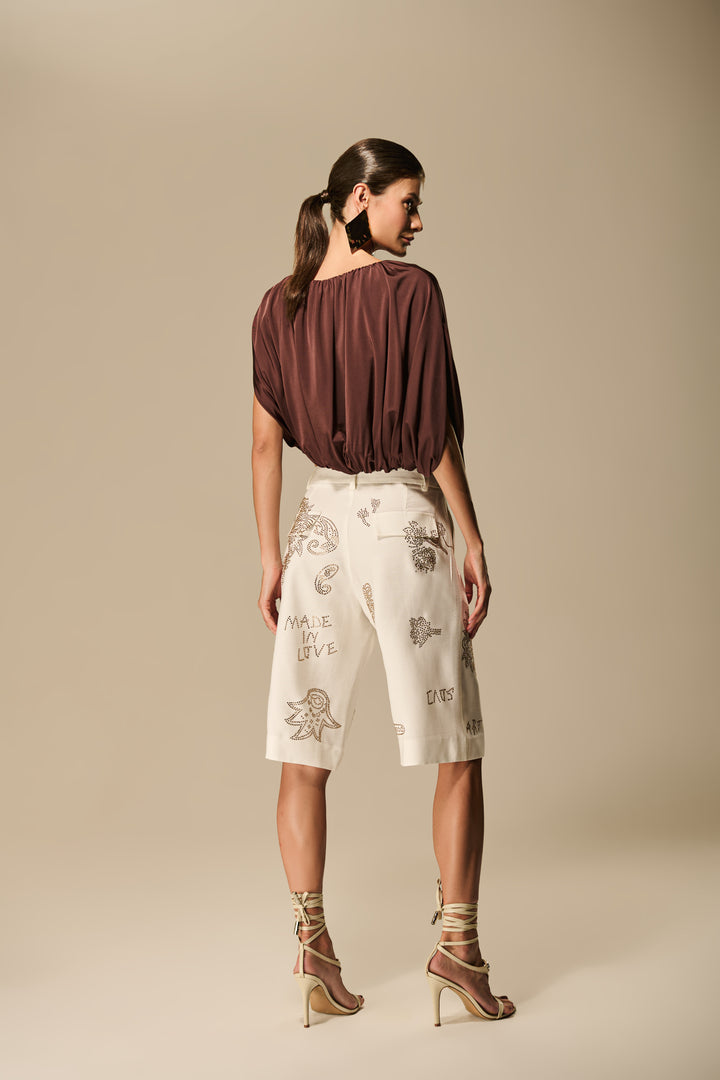 Draped Jersey Blouse