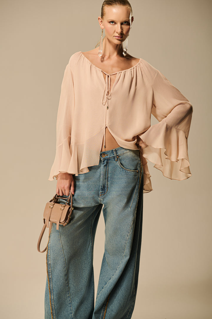 Calça Jeans Barrel Costura