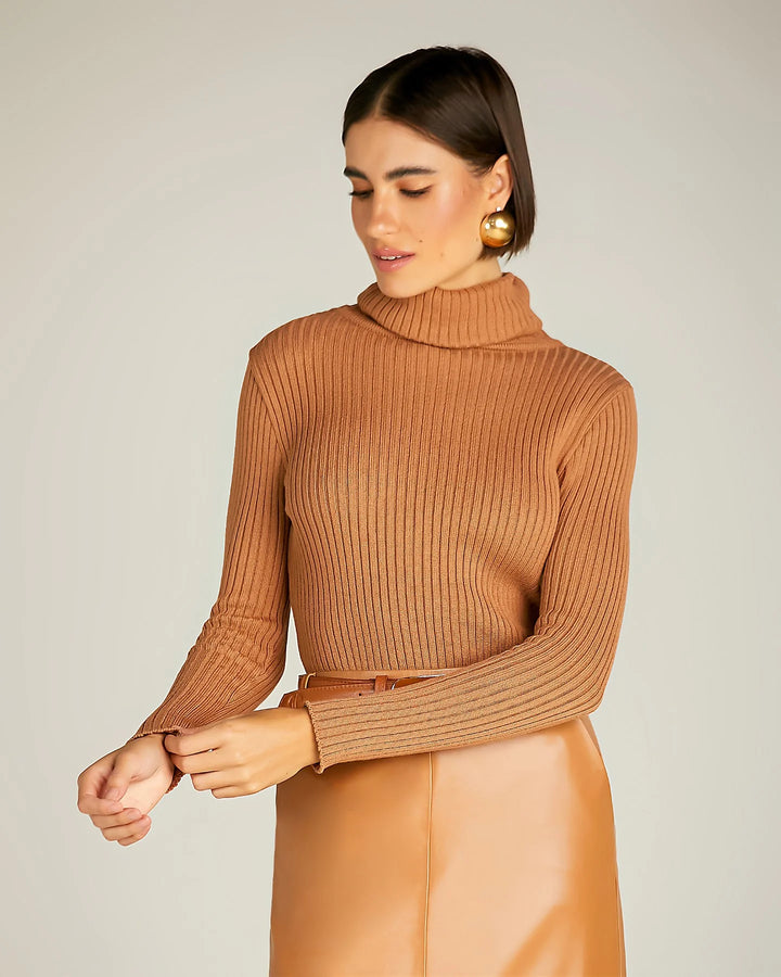 High Neck Knit Blouse