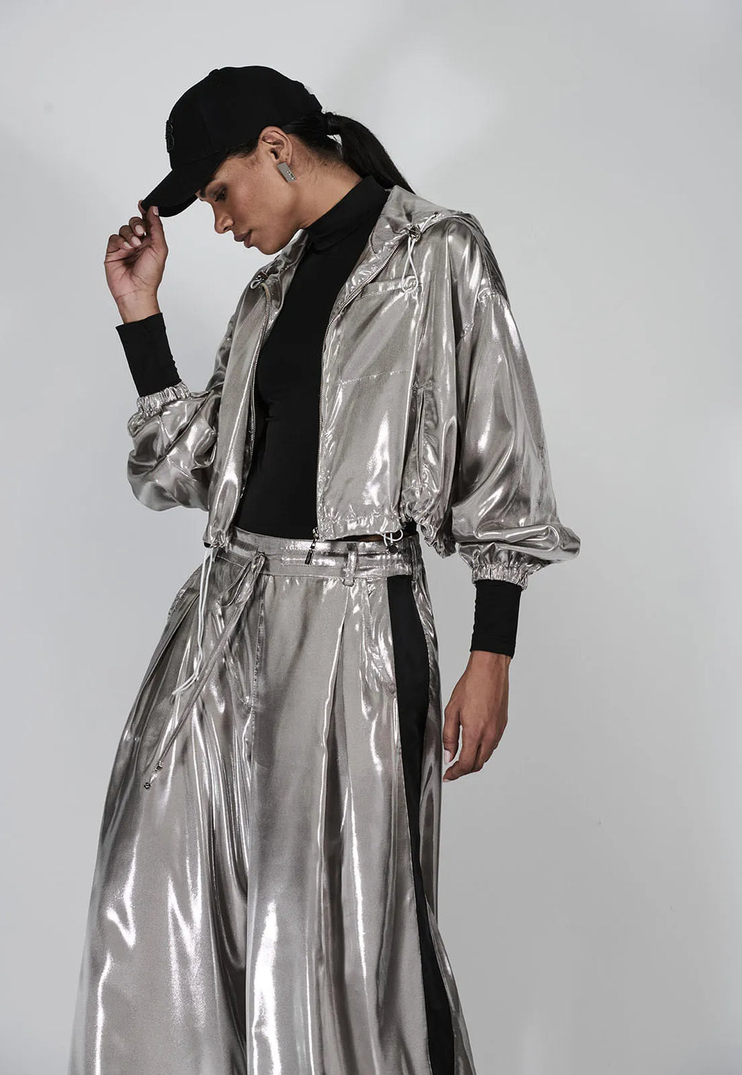 Cropped Foil Jacket