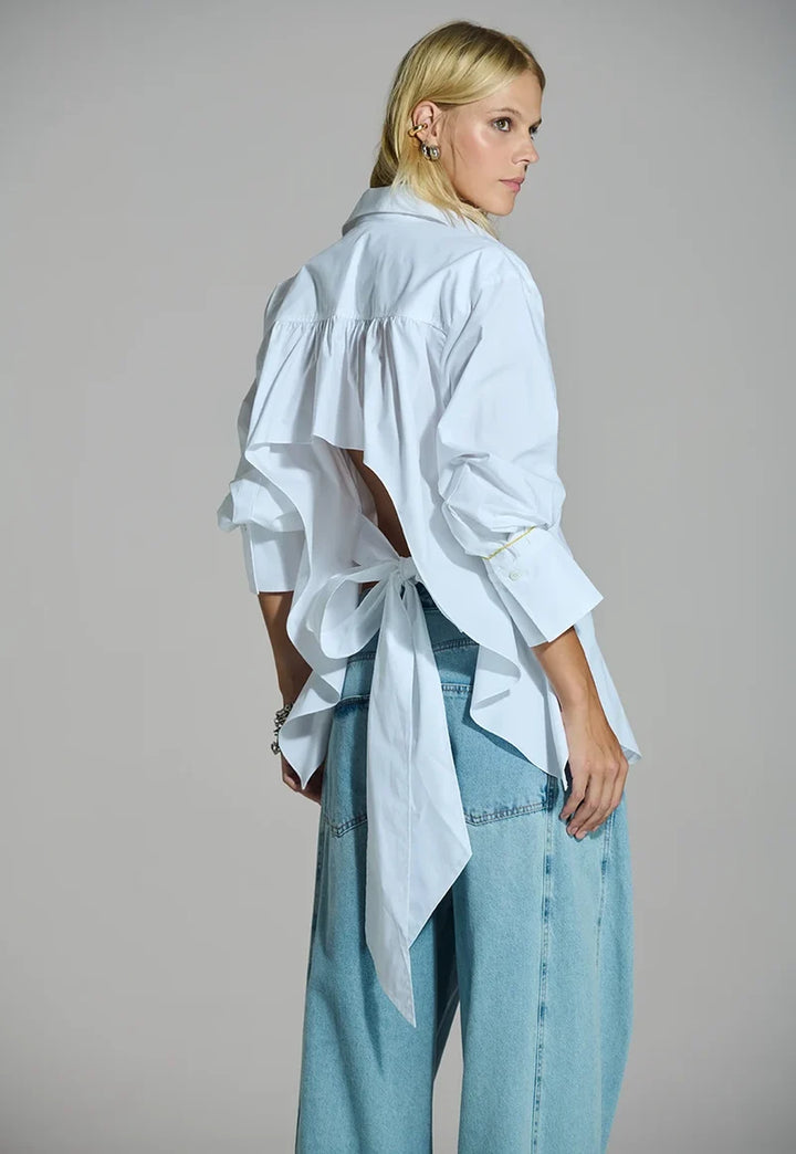Open-back shirt