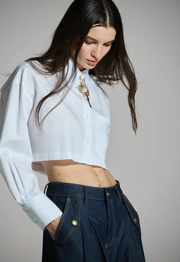 Camisa Cropped Acinturada