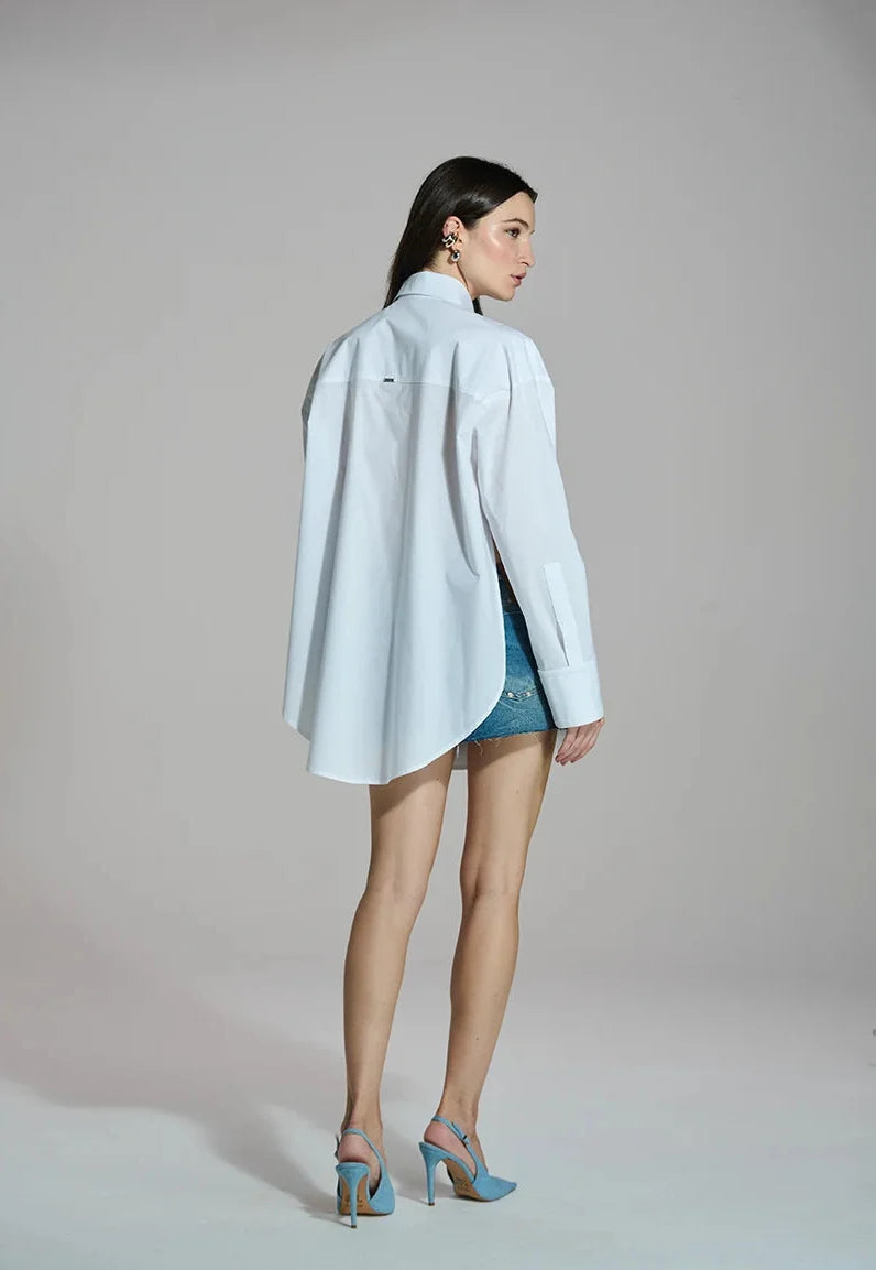 Tricoline Shirt with Side Slit