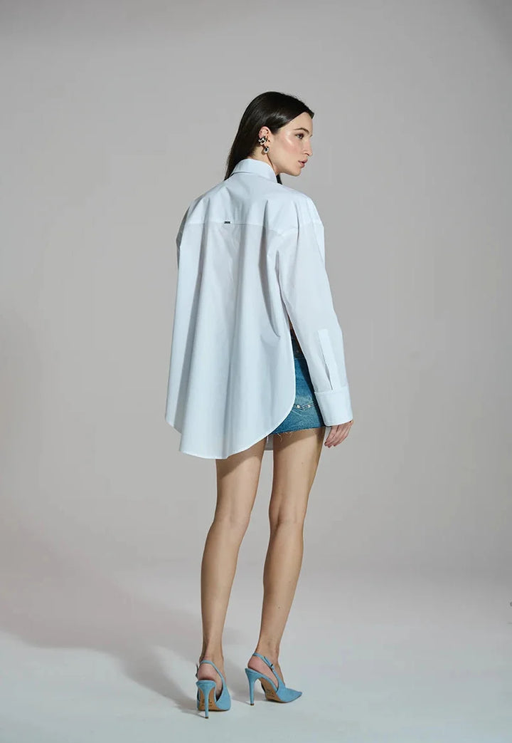 Tricoline Shirt with Side Slit