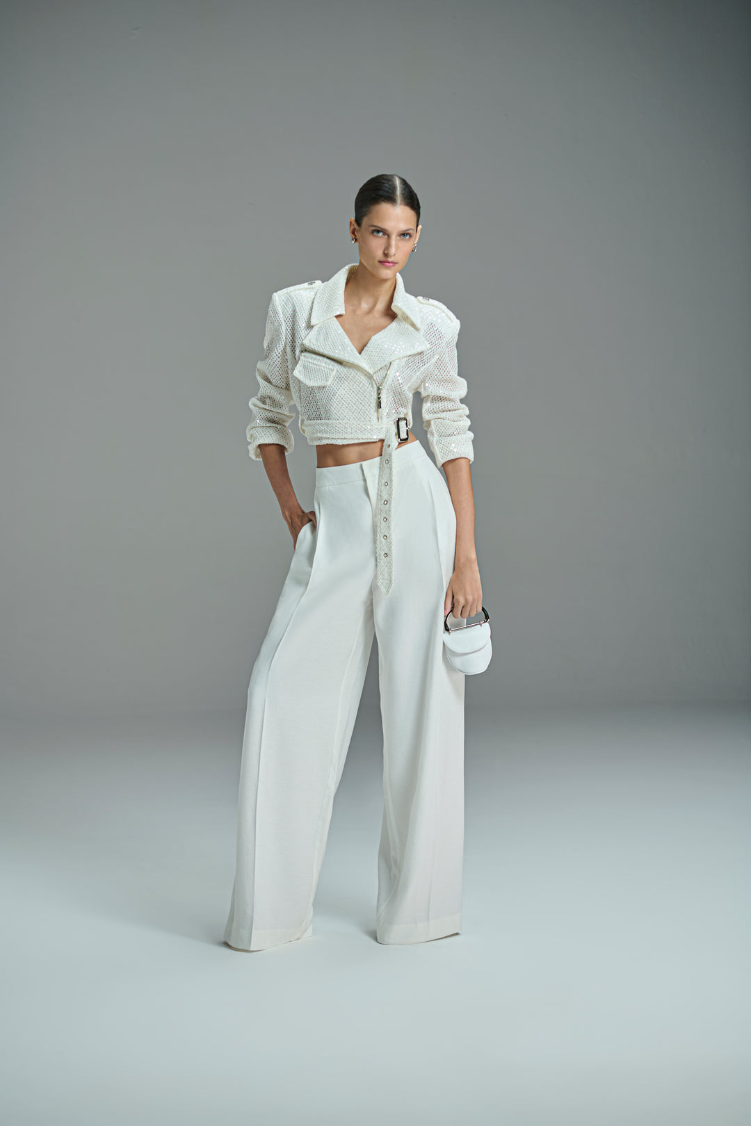 Shine Screen Cropped Jacket