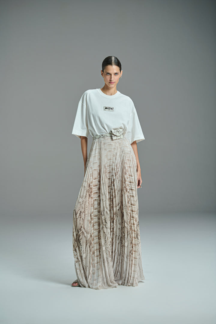 Long Pleated Skirt