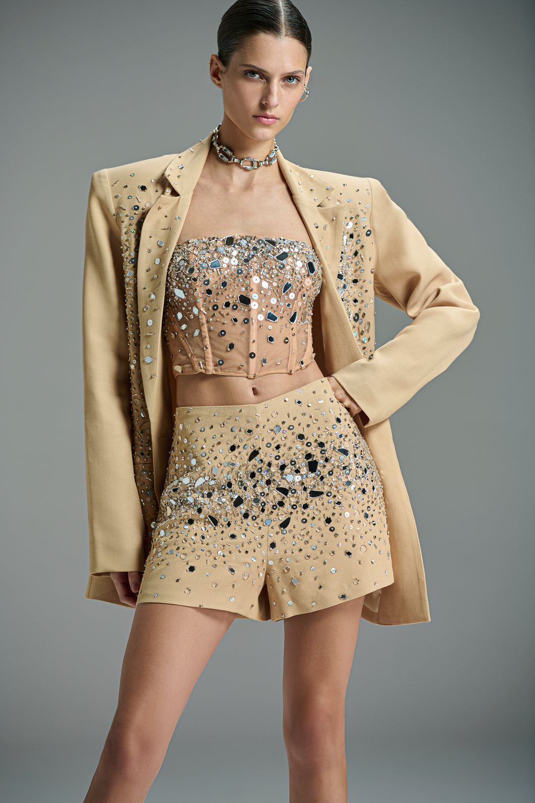 Embroidered Tailored Shorts