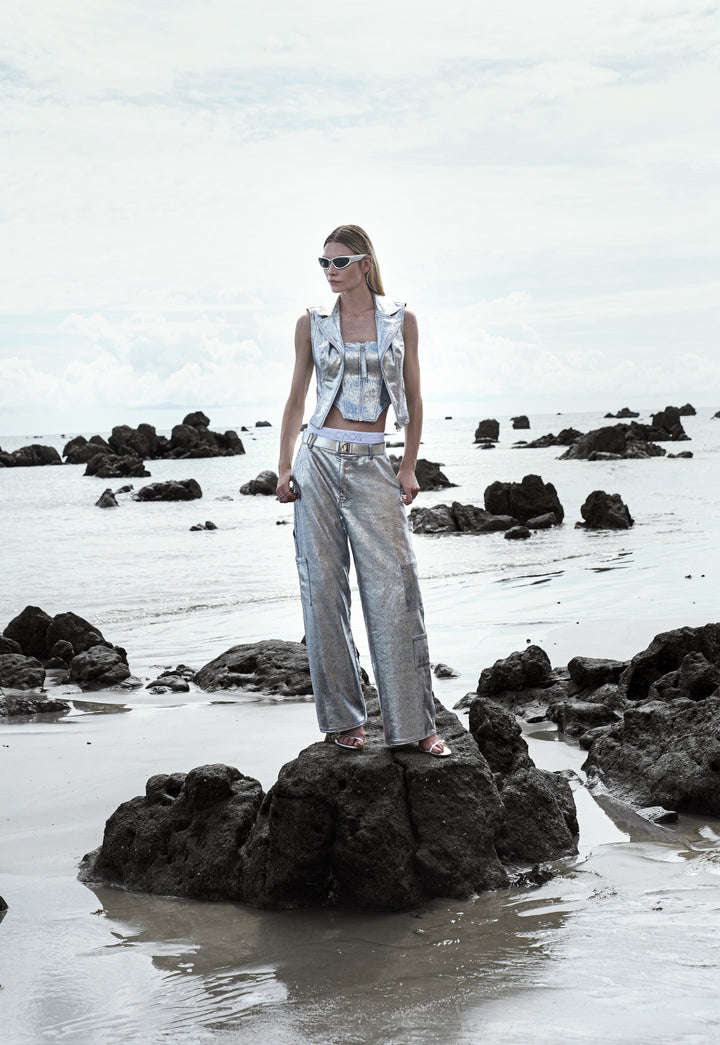 Chaos Silver Metallic Corselet Vest
