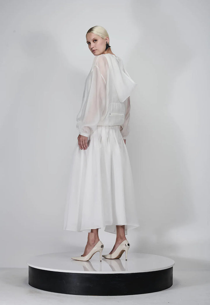 Pleated Organza Skirt