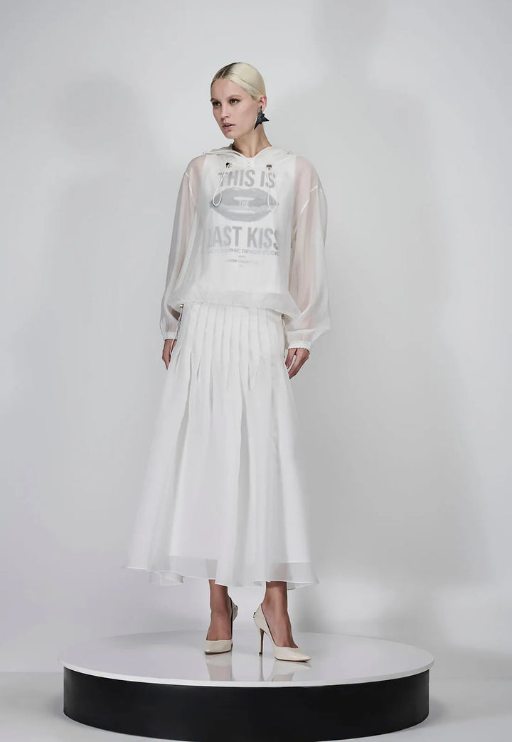 Pleated Organza Skirt