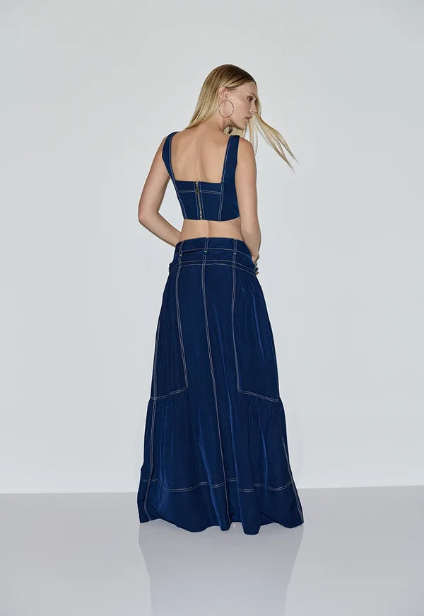 A-Line Skirt with Double Waistband