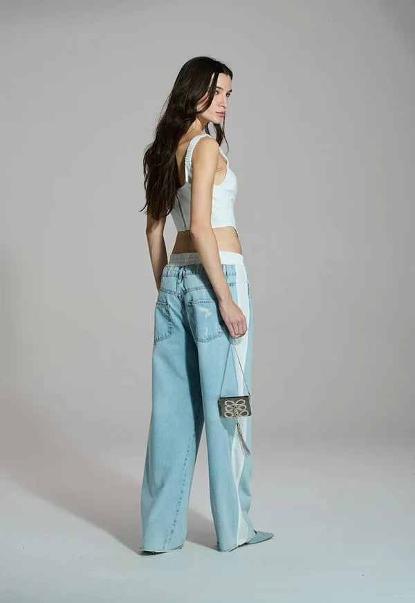 Calça Wide Leg Cós Nylon