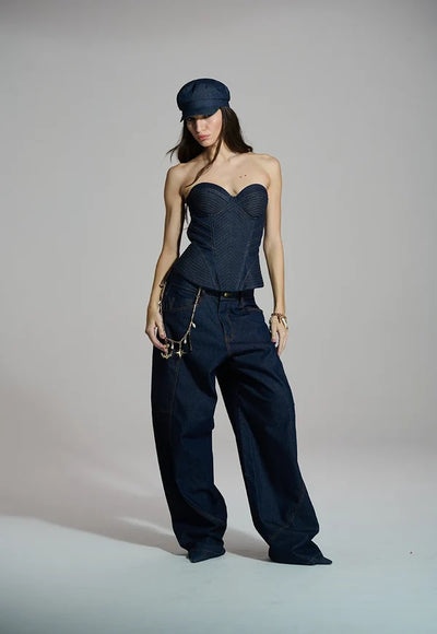 Raw Barrel Leg Jeans